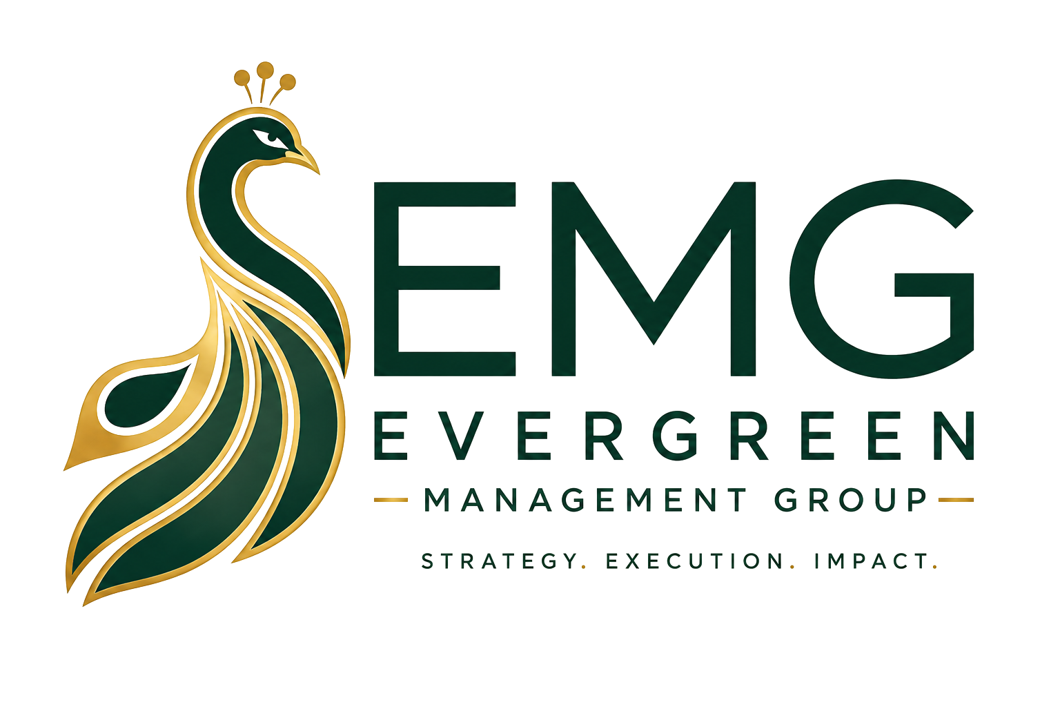 EverGreen Management Group (EMG) peacock logo